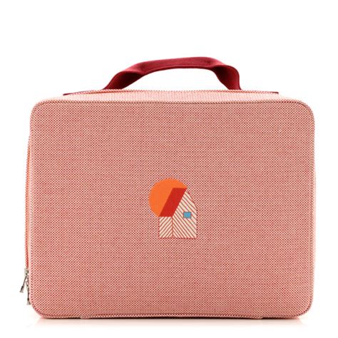 hermes les cabanes|HERMES Cotton Les Cabanes Case Orange FRAMBOISE.